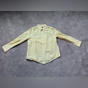 Banana Republic | Yellow & White Striped Button-Down Shirt |Women’s Medium